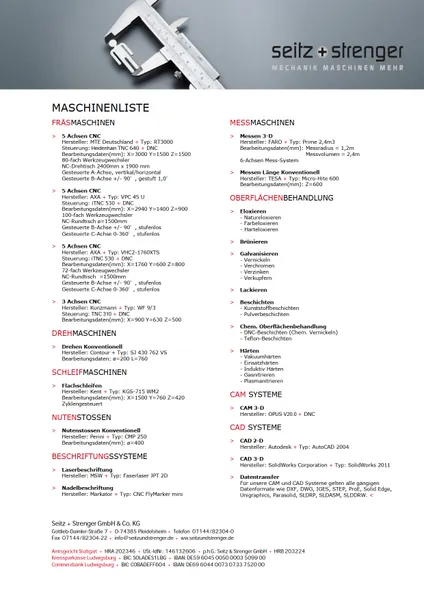 Maschinenliste