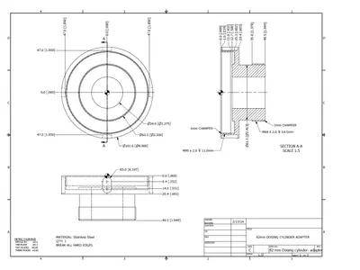 82 mm Dosing cylinder- adapter