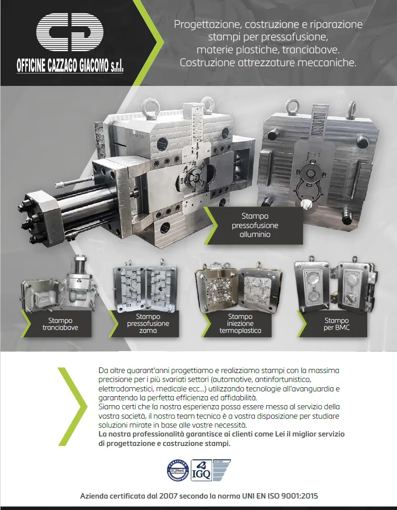 A modern manufacturing company founded in 1982, specialising in quality moulds for: Die-casting Blanking Plastics Manufacturing of mechanical equipment