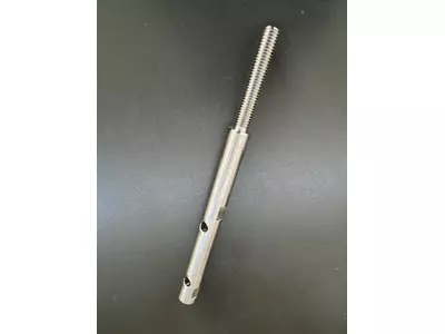 Machined Shaft with Thread and Cross Holes