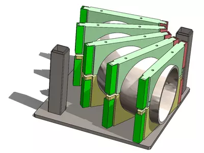 Custom pipe clamping fixture for a saw machine