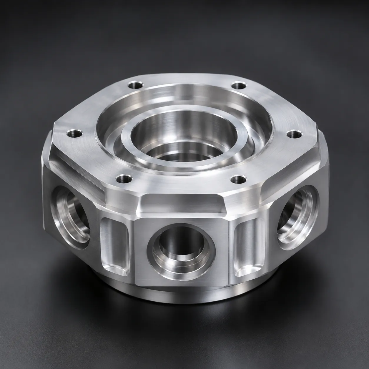 CNC-Turned and 4-Axis Milled Aluminum Sample