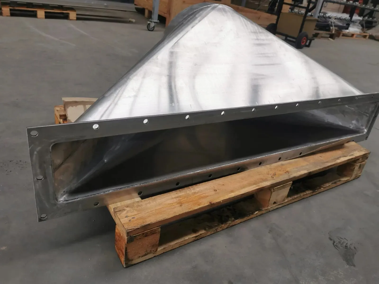 Welded sheet metal hopper