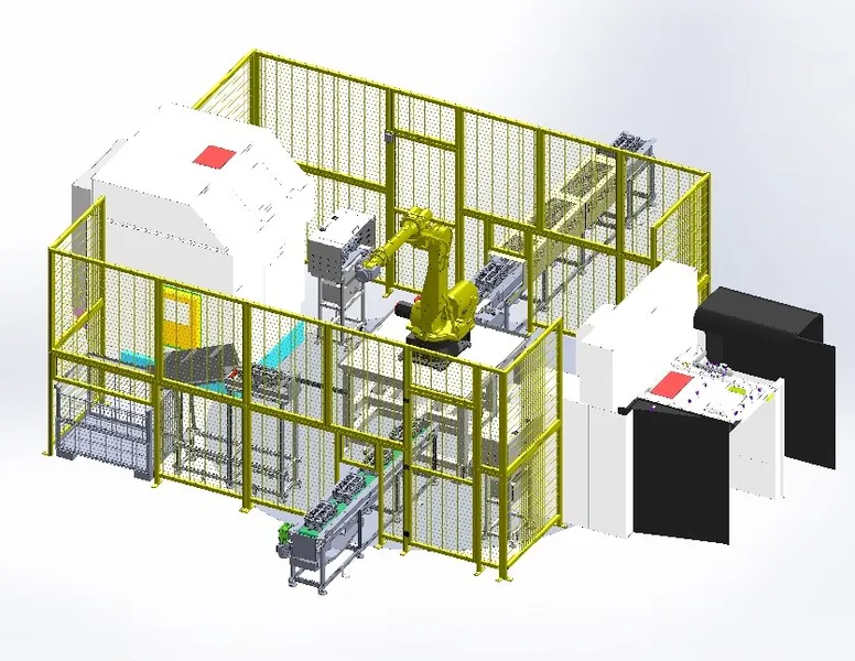 Turnkey robot cell for machine tending