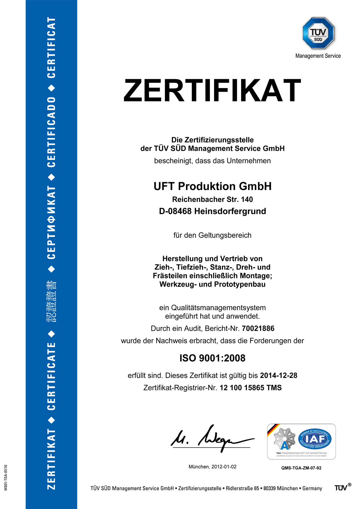Zertifizierte Umformtechnik