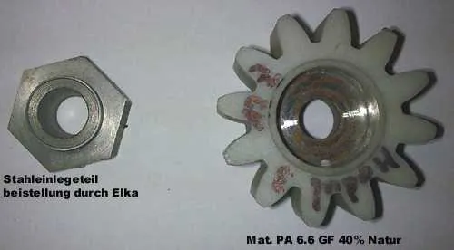 Ritzel mit Einlegeteil