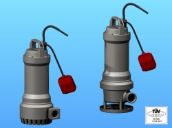 Tauchmotorpumpe für die Förderung reiner und unreiner Flüssigkeiten im industriellen und kommunalen Bereich