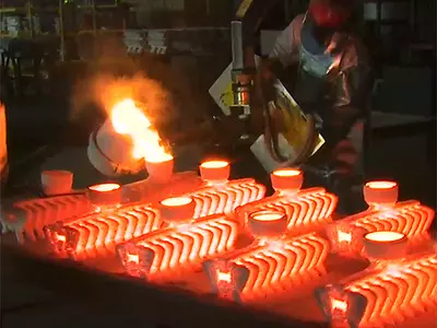 entwachste Giessform aus Quarzsand