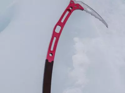 Custom made piolet made of aluminium & stainless steel alloys & 3d printed handle (Apr 2023, Marios Giannakou, Everest)