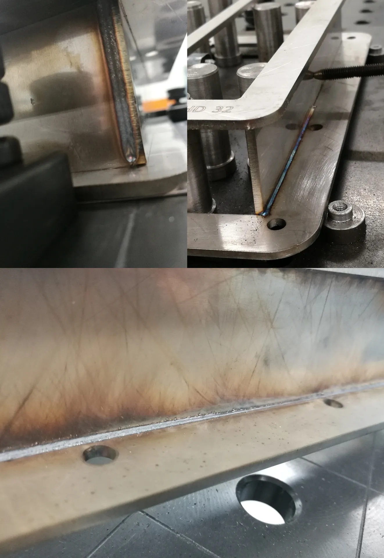 Laser welding of a stainless steel frame