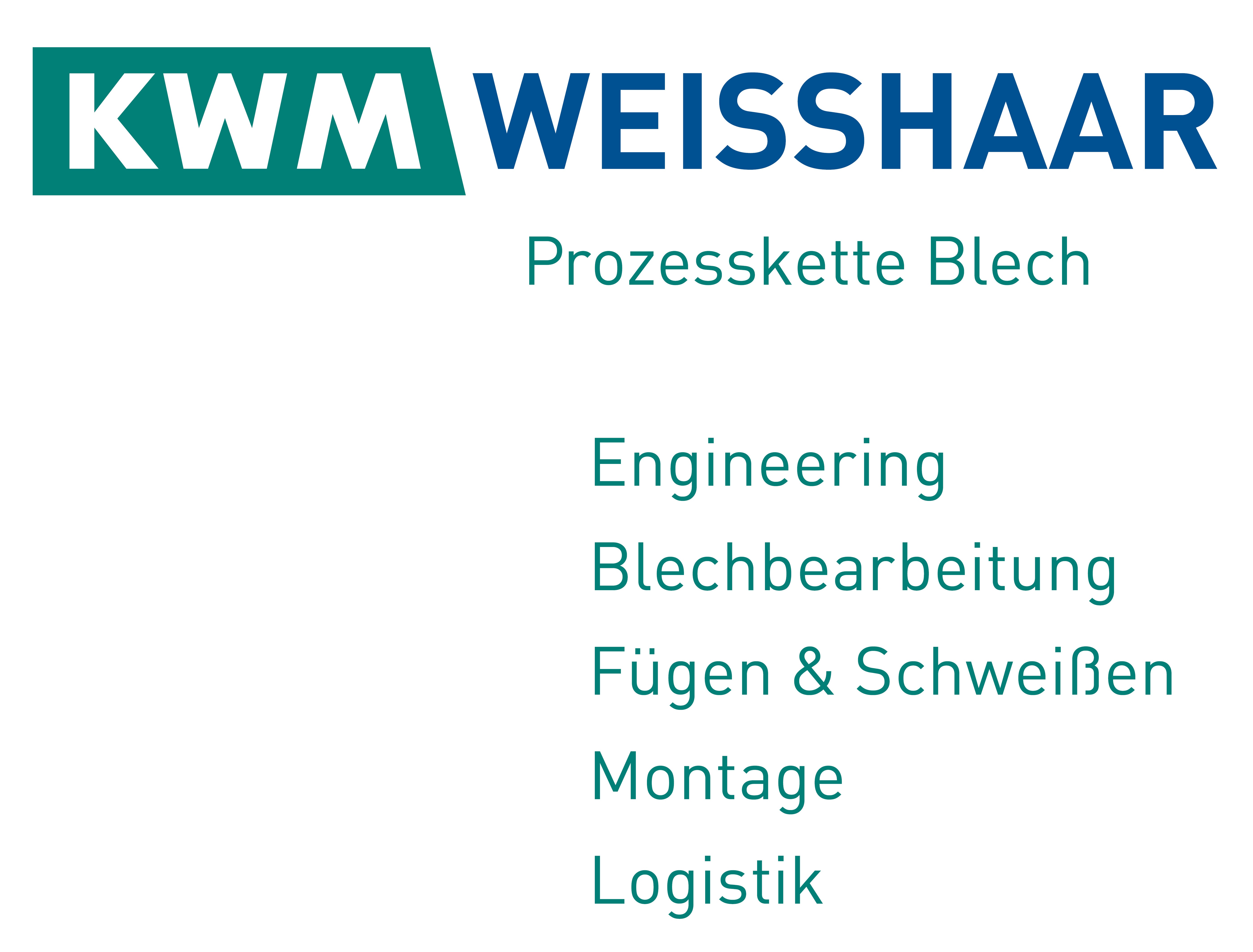 KWM Karl Weisshaar Ing. GmbH<br>Prozesskette Blech<br>Blechbearbeitung Logo